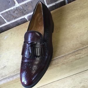 Johnston Murphy Limited Collection Burgundy Leather Wingtip Shoes Men's 9 1/2 D